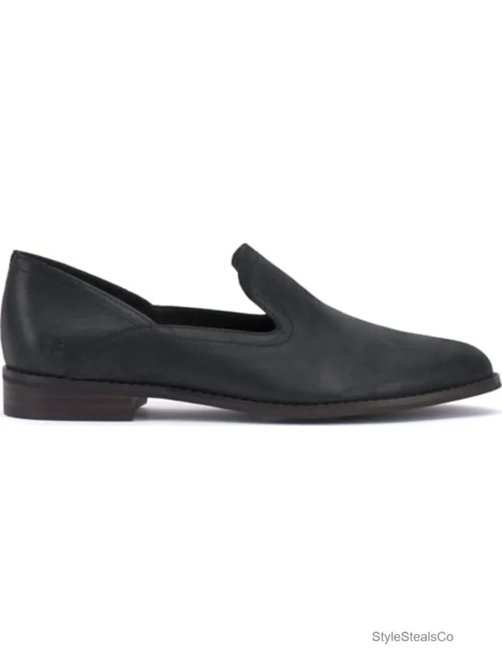 Leather Flat Loafers Slip-On Almond Toe Cushioned Insole
